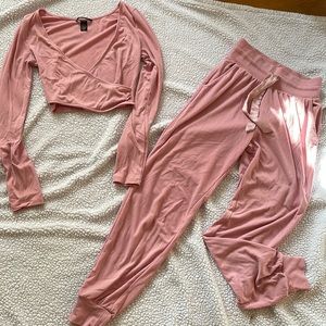 VS two piece pajama set; baby pink